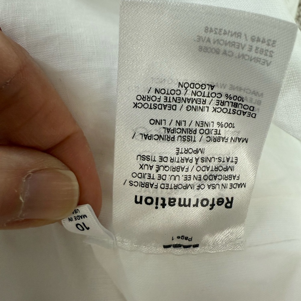Reformation Marcella Linen White Strapless Dress Sz 10 NWT $278 - Picture 10 of 12